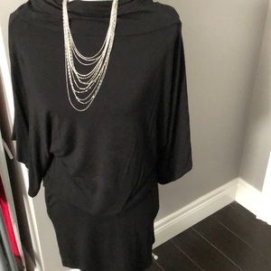Black draped dress